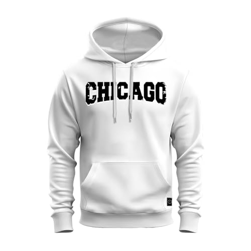 Moletom Estampado Premium Algodão Confortável Chicago Black Branco GG