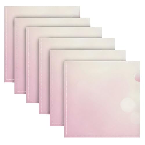 Servilletas de tela con corazones rosas pack de 6 miniatura 2