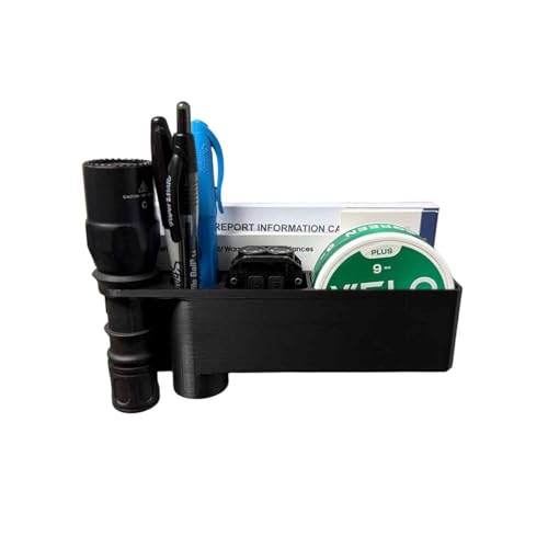 Magnetic Patrol Car Storage Rack - Designed for Police Cars - Holder for Cell Phones Flashlights ID Cards and Pens