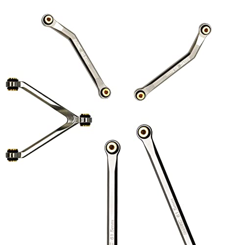 Mrc Scx24 High Clearance Links Cnc Aluminum Chassis Linkages Kit For Scx24 Deadbolt Axi90081 Axi00004 Betty B-17 Axial 1/24 Rc Crawler Car (Titanium) #TOP2