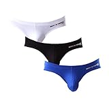BRAVE PERSON Men's Low Rise Underwear Sexy, Soft and Comfortable Cotton Bikini Briefs for Work, Leis