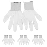 YOSADIER Pu Beschichtete Nylon Sicherheitsarbeitshandschuhe mit Rutschfesten Fingerspitzen Antistatisch Grau Mehrzweck Laborhandschuhe für Elektronik Medizin und Bauwesen 12 Paar