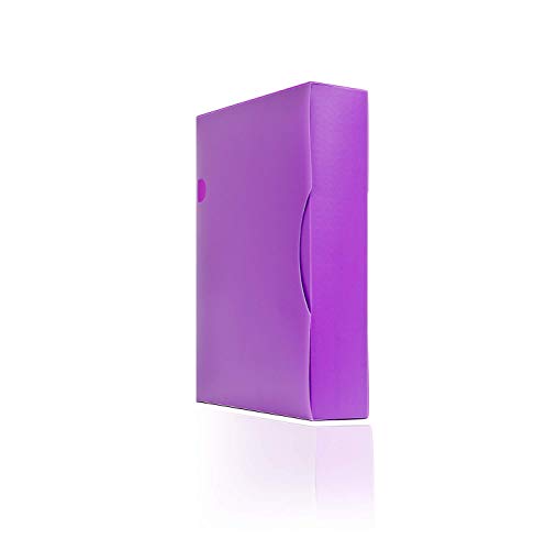 Arpan A4 Display Book Portfolio Folder, 150 Poly Pockets, 300 Sides, Deluxe Stiff Cover with Storage Case (Purple)