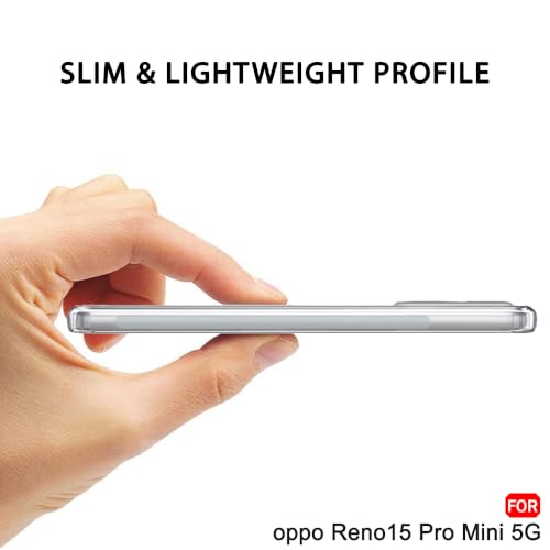 Image of TheGiftKart Back Cover Soft Case for Oppo Reno 15 Pro Mini 5G | Best Camera Protection | Inbuilt Dust Plugs & Anti-Slip Grip | Ultra Clear Slim Back Cover for Reno15 Pro Mini (Silicone, Transparent)
