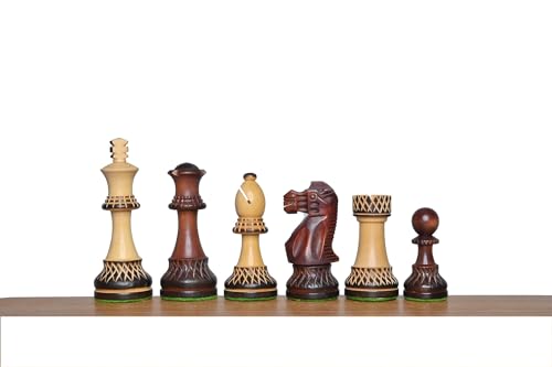 Pièces d'échecs sculptées à la main Parker Burnt en bois de haute qualité
