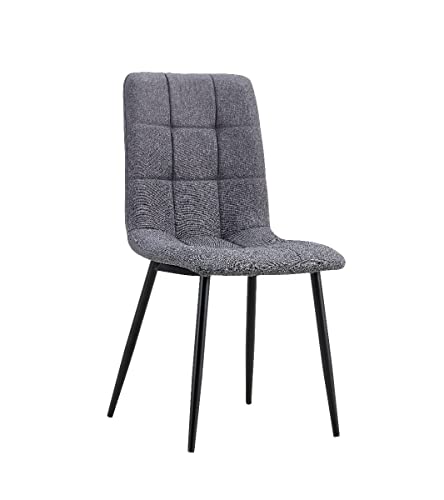 Mc Haus Maya Dark Grey x4 - Pack de 4 sillas de Comedor, diseño nórdico y Vintage con Asiento Acolchado y Respaldo...