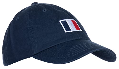 Ann Arbor T-Shirt Co. French Flag Hat - Country of France Pride Low Profile Baseball Dad Hat for Men Women - (Navy Blue)