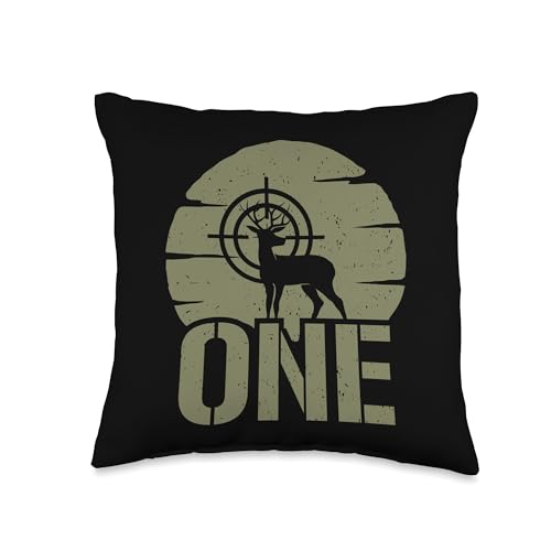 Deer Hunting 1st Birthday Boy Girl 1 Year Old Hunter Buck Throw Pillow -  merch_template, CS6HXBEBB8JUS_16X16
