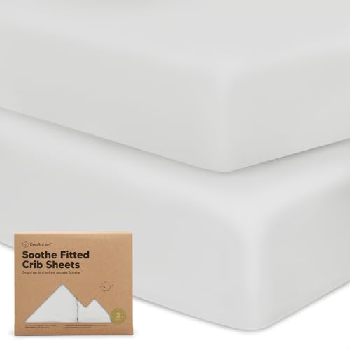 Image of KeaBabies 2-Pack Organic Crib Sheets for Boys, Girls, Jersey Fitted Baby Crib Sheets Neutral, Cotton Breathable Crib Sheet, Cute Printed Crib Mattress Sheet, Baby Mattress Sheets (French Gray)