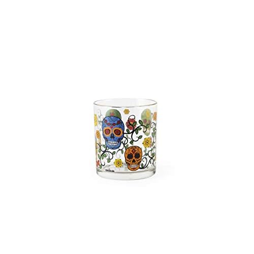 Excelsa Calavera - Juego de 3 vasos de agua, vidrio prensado
