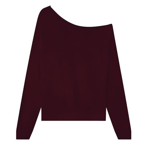 Image of Minnie Rose Womens Long Sleeve Off the Shoulder Cashmere Pull On Sweater