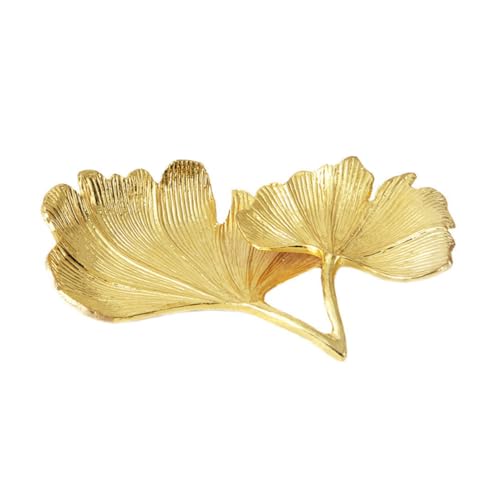 BESPORTBLE Plateau à Bijoux Forme Ginkgo Coupelle Décorative Multifonction pour Rangement de Bijoux Maquillage et Petits Objets Organiseur Élégant pour Maison Bureau et Salon