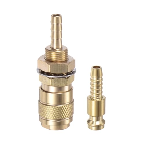 QUARKZMAN 2 Pcs Gaz & Eau Connecteur rapide pour Tube Intérieur Diamètre 6mm avec Tuyau pour TIG 12 18 20 27 Connexion rapide Raccords Soudage Torche Gaz Libération, Cuivres