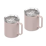 GOODBREW Camp Mug - Stainless Steel Insulated Mug with Strainer Lid | Double Wall | Comfortable Grip