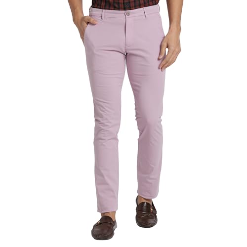 Image of Parx Men's Solid Pattern Lrt Cotton Blend Flat Front Casual Trouser