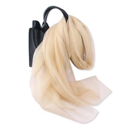 Organza Silk Scarf Women Sparkling Shawls And Wraps For Evening Dress Lightweight Sheer Stole Bridal Wedding Party - Main Image