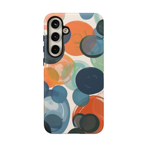 Coque Samsung S24 Plus orange motif abstrait protection mate rigide
