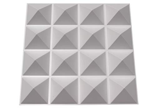 Acoustic Diffuser - PVC Acoustic Diffusion Panels - 4 Pack Sound Panels (White - 4 Pack)