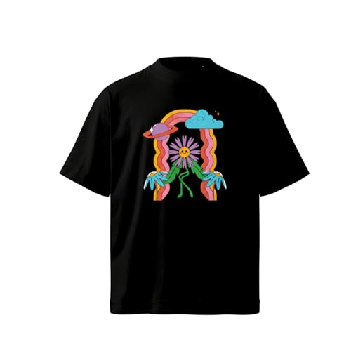 T-shirt noir oversized fini les vêtements serrés avec ce look retro