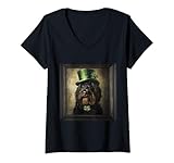 Femme Chiens Briard - Chien Briard T-Shirt avec Col en V