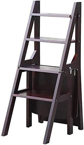 Étagère à chaussures et tabouret d'échelle pliant multifonctionnel en bois