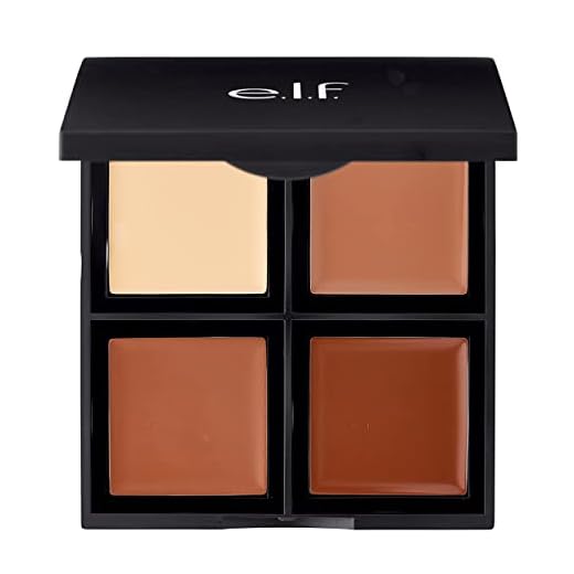 e.l.f. Cream Contour Palette, 4 Shades, Easy to Apply, Blendable, Buildable, Highlights, Contours, Sculpts, Sharpens, Bronzes, Compact, All-Day Wear, Travel-Friendly, 0.43 Oz
