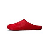 CAGLGLZ Real Fur Slides Mules for Women Round Toe Slip on Sandals Fuzzy Luxury Platform Clogs Slippers Comfortable Fashion Cute Shoes(Red,10)