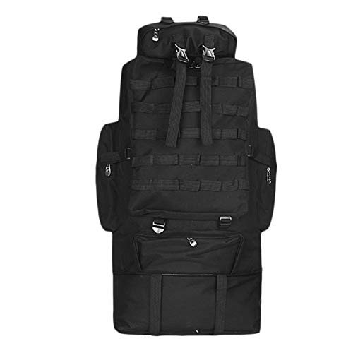 Koowaa Grand sac à dos militaire de randonnée et d'escalade 100 l, Noir Cover