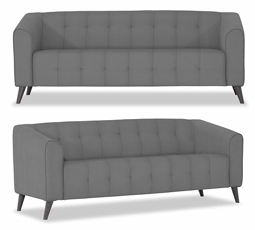 Image of Adorn India Mystic 3+1+1 5 Seater Sofa Set (Grey) (3 Year Warranty)
