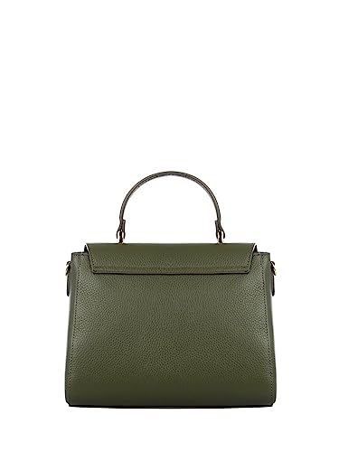 Sac en cuir teinté vert militaire au design unique signé - 3