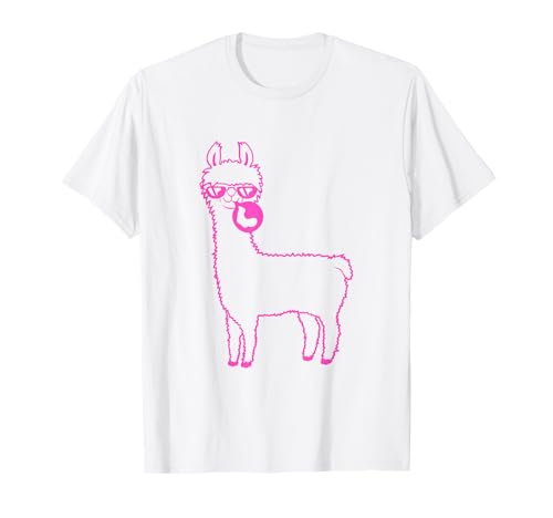 Lama da masticare che soffia Bubble Gum Alpaca Cool Comic Fun Maglietta