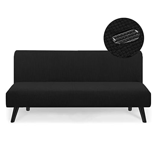 TOPYUMH Water Repellent Armless Futon Cover Sofa Bed Slipcover, Full Size Futon Mattress Cover, Soft & Stretch Furniture Protector for Pets