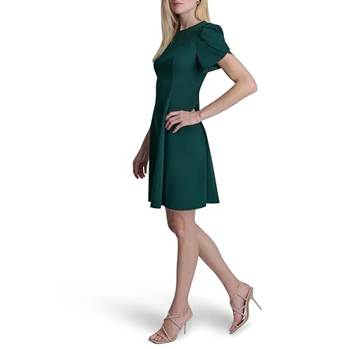 Image of DKNY Women's Tulip Sleeve Fit & Flare Mini Dress