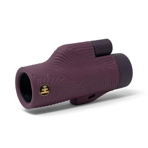 Nocs Provisions Field Tube 10x32 Waterproof Monocular, 10X Magnification Telescope, Bak4 Prism, Wide Field of View for Bird Watching, Backpacking & Wildlife Viewing - Oxblood Maroon