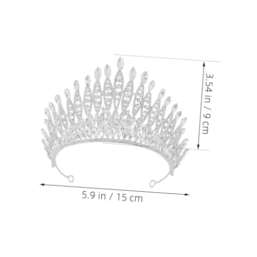 Couronne de Mariage en Métal Argenté et Strass pour Mariée