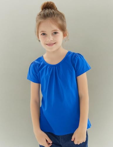 Image of Noomelfish Girls Criss Cross Back T-Shirts Short Puff Sleeve Tee Tops (5-12 Years)
