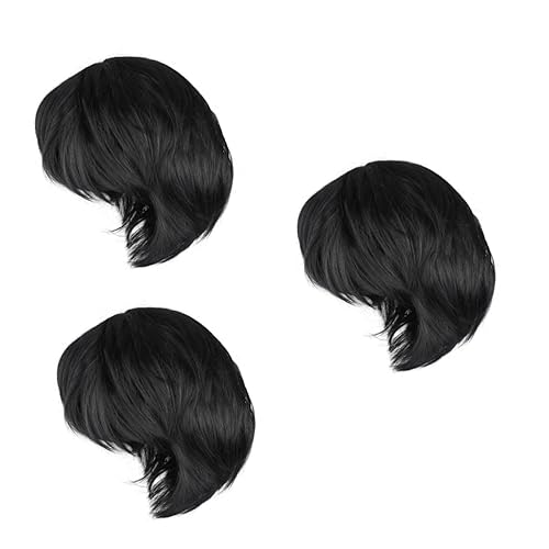 Perruque courte droite homme contre les cheveux rebelles en cosplay