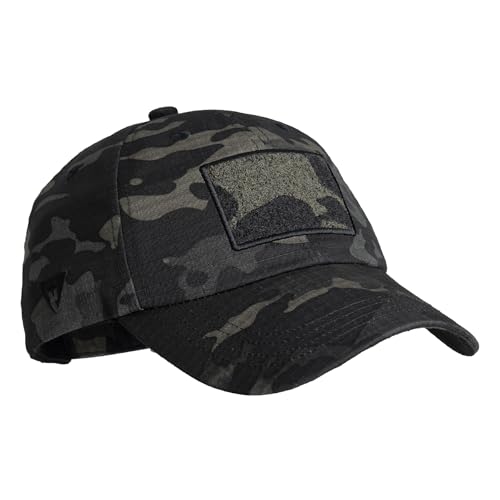 IDOGEAR Gorra de béisbol táctica Militar Gorra Ajustada para Hombre y Mujer para Actividades al Aire Libre(Camo Black)