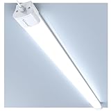 💡[Werkstattlampe LED 150CM flackerfrei]: Feuchtaum LED 150CM ist mit einem Augenschutz ausgestattet, so das garagenlampe led Licht angenehmer ist, garage licht led ist während der Beleuchtung sehr leise und erzeugt kein lästiges Brummen. Und die lampe garage haben eine durchschnittliche Lebensdauer von bis zu 30000 Stunden. Wenn Sie sich für diese led feuchtraumlampe 45W entscheiden, werden Sie eine lang anhaltende, komfortable Beleuchtung genießen, ohne sich um häufige Wartung kümmern zu müssen.