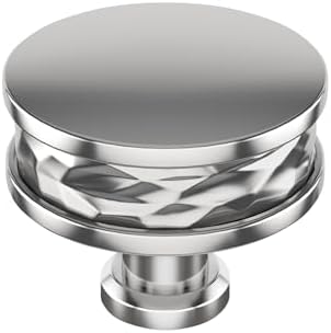 Signature Hardware 954059-112 Lazzara 1-1/2 Inch Hammered Mushroom Cabinet Knob - Polished Chrome
