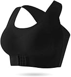 OWSEN Sujetador corrector de postura de cifosis 2 en 1, moldeador de hombros traseros sin costuras, a prueba de golpes, cobertura completa, ropa interior invisible, Negro, L