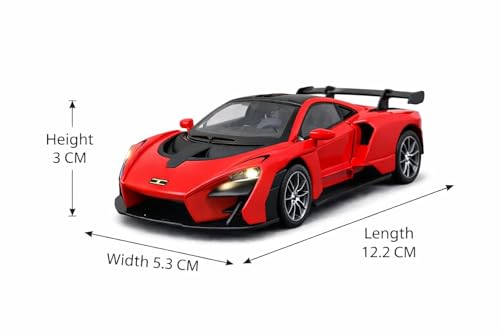 Image of Brand Conquer Defender 1:36 Diecast Model | Openable Doors, Bonnet & Boot for Kids and Collectors | Alloy Metal Car Toy | Perfect for Play & Display (Mclaren Senna Red)