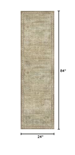 GENIMO 2x7 Non Slip Hallway Runner Rug, Machine Washable, Thin & Low Pile Lightweight for Kitchen, Laundry, Entryway, Bedroom & Living Room, Taupe/Brown