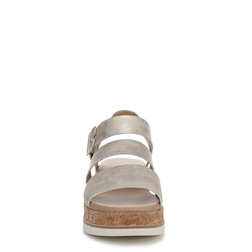 Dr. Scholl's Women's Once Twice Wedge Sandal, Gold Metallic, 62