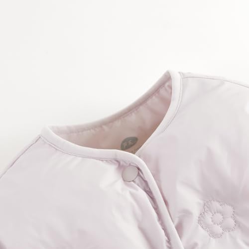 marc & janie Girls Floral Quilted Ultralight Down Coat Long Sleeve Snap Button Coat Warm Tops 2320254