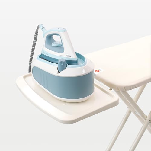 Image of Brabantia Comfort Ironing Board with Solid Steam Generator Rest | Medium (Size B) | Fairtrade Calm Rustle Cover | Adjustable Height (27-38 inch), XL Iron Rest, Easy Fold, Anti-Collapse Lock, Non-Slip Feet