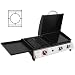Royal Gourmet 8,5 kW Gasgrill, 3 in 1 Tischgrill mit Grillen, Braten, Kochen, 3 Brenner Tragbarer Picknickgrill Campinggrill mit Klappbare Seitenablage Schwarz