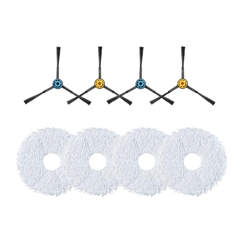 Eureka Kit d'Accessoires pour J12 Ultra Robot Aspirateur Laveur : 4 x Brosses Latérales 4 x Serpillières, Set Accessoires de Remplacement pour Aspir