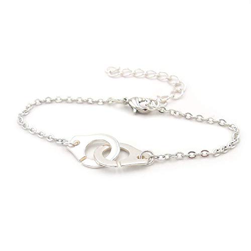 Bracelet - menotte - chaine - fine - argenté