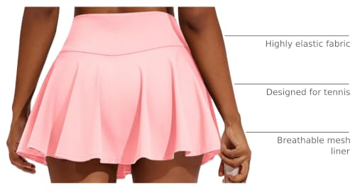 Image of PINSPARK Womens Tennis Skirt Pleated Athletic Skirts with Pockets Shorts High Waisted Golf Skort for Workout Pickleball